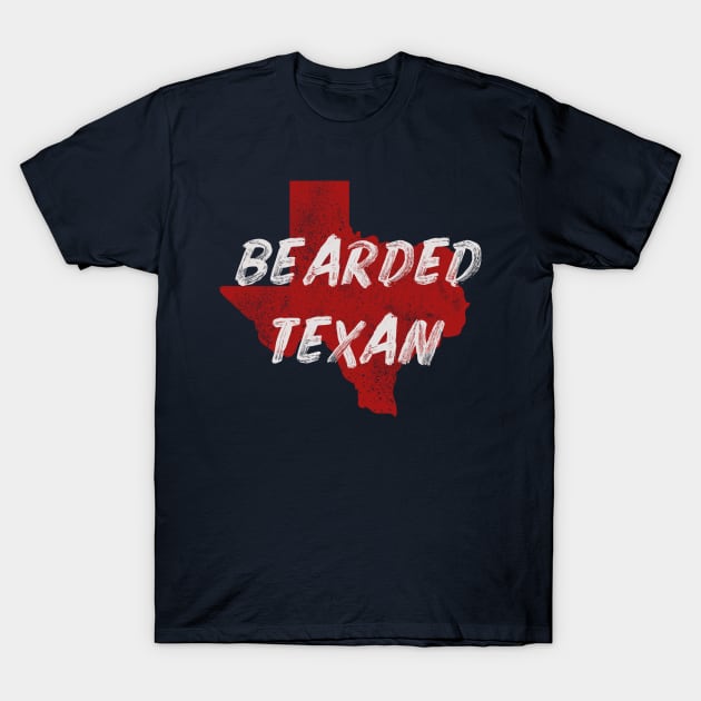 The Bearded Texan Red T-Shirt by Dallasweekender 